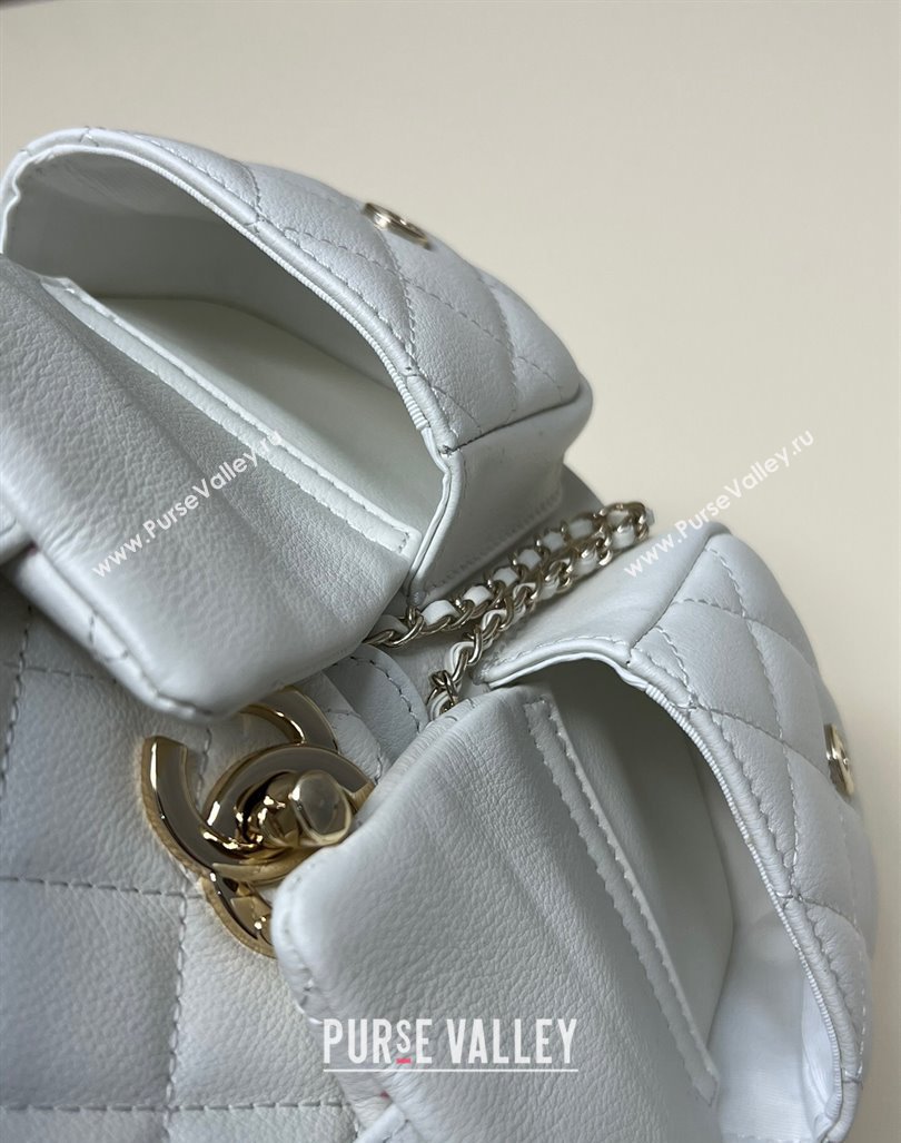 Chanel Grained Calfskin Backpack Bag AS3860 White 2024 (yezi-240926066)