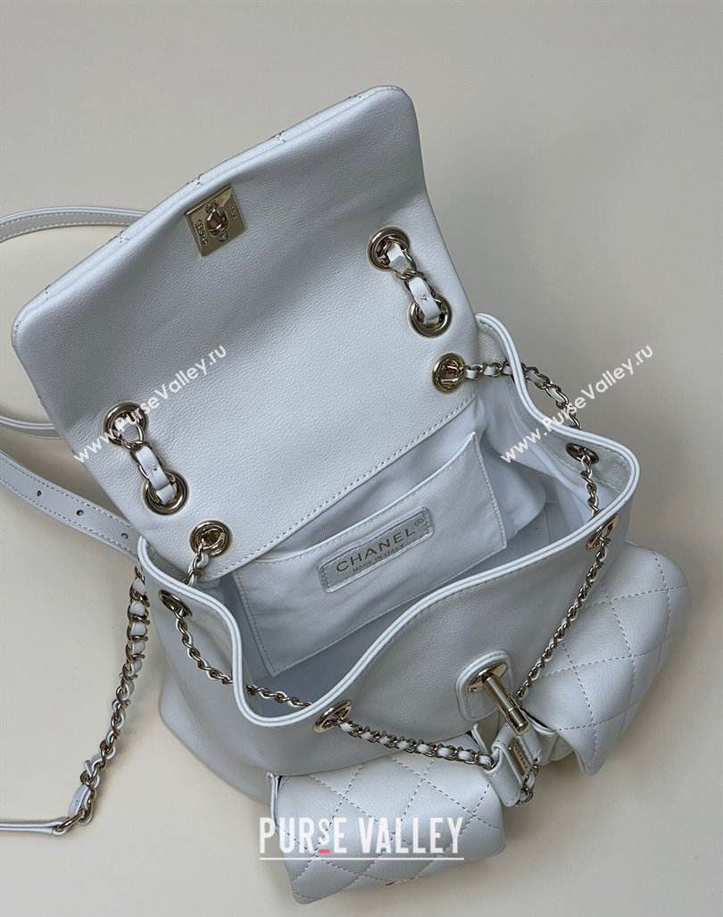 Chanel Grained Calfskin Backpack Bag AS3860 White 2024 (yezi-240926066)