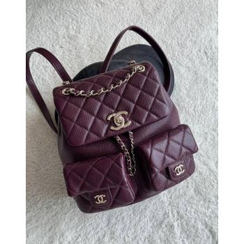 Chanel Grained Calfskin Backpack Bag AS3860 Dark Burgundy 2024 (yezi-240926068)