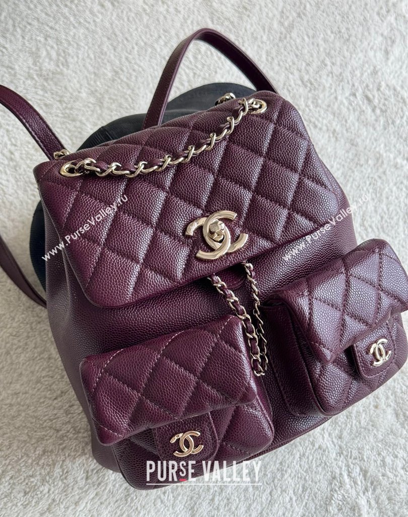 Chanel Grained Calfskin Backpack Bag AS3860 Dark Burgundy 2024 (yezi-240926068)