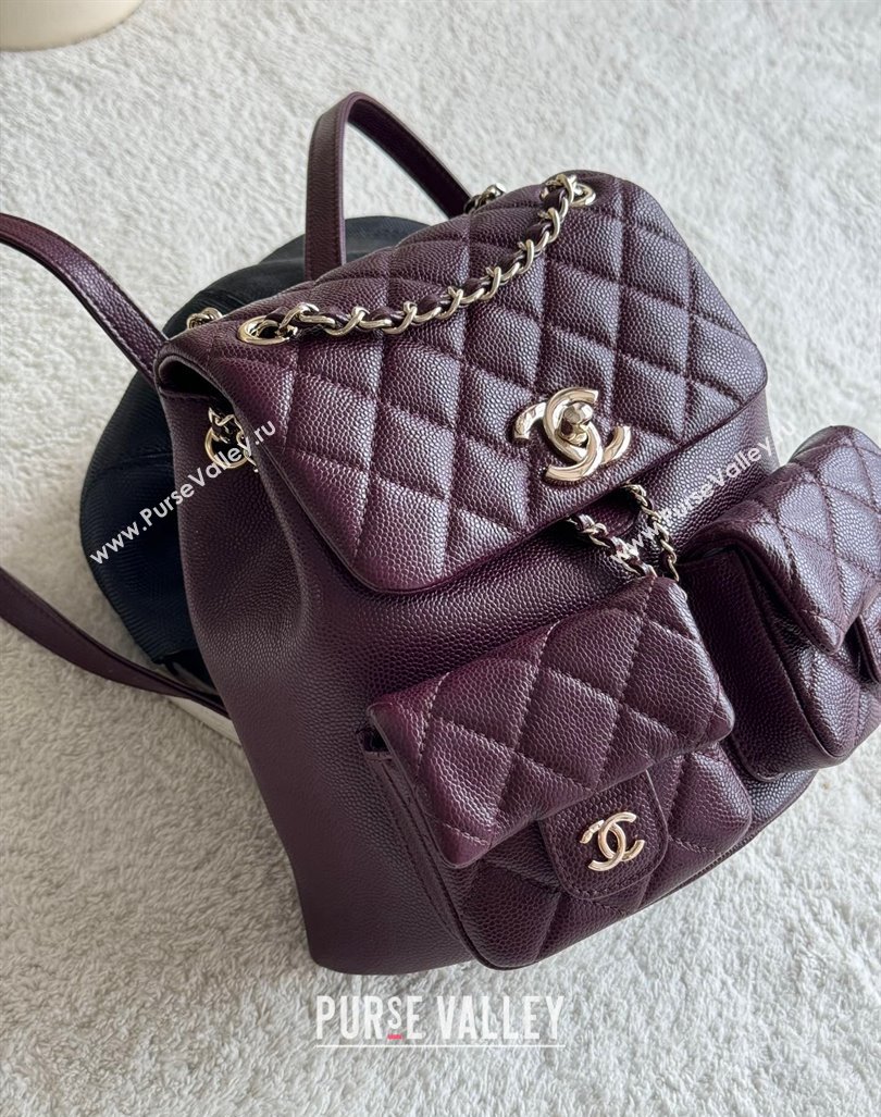 Chanel Grained Calfskin Backpack Bag AS3860 Dark Burgundy 2024 (yezi-240926068)