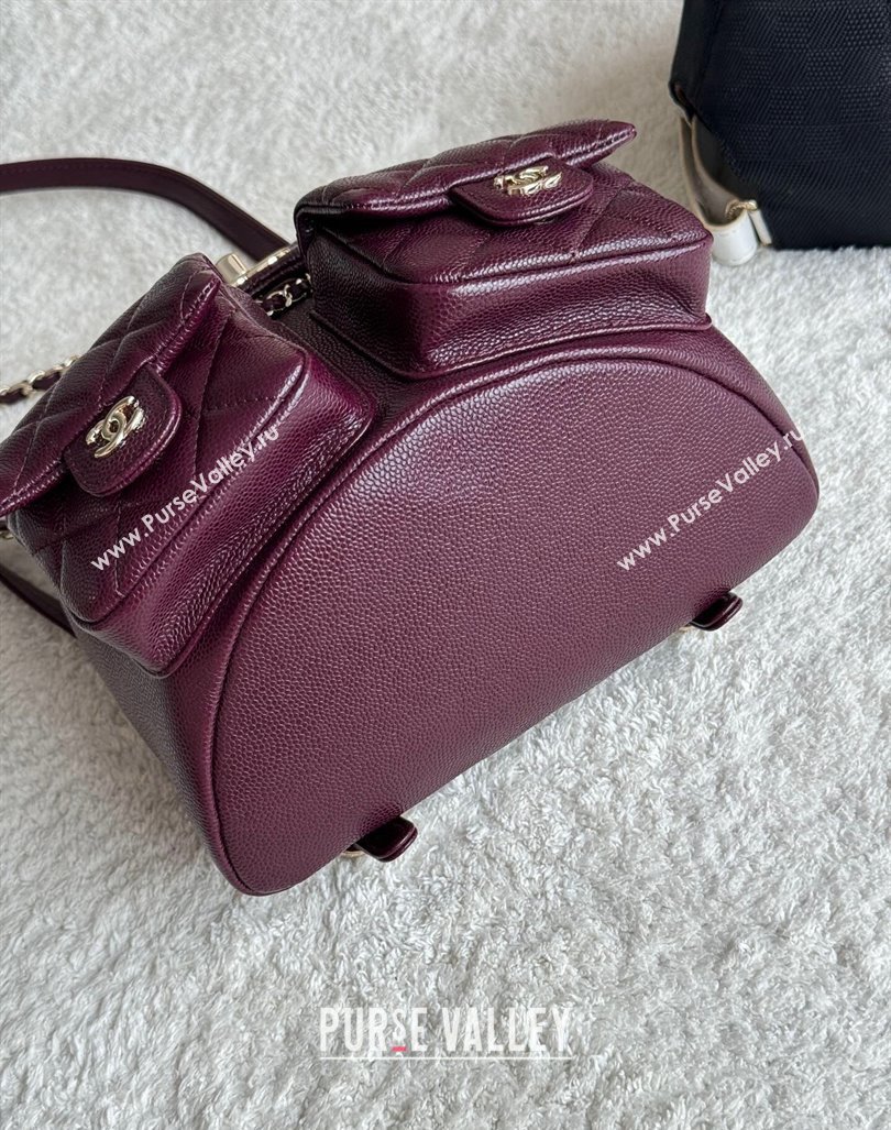 Chanel Grained Calfskin Backpack Bag AS3860 Dark Burgundy 2024 (yezi-240926068)