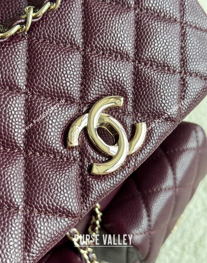 Chanel Grained Calfskin Backpack Bag AS3860 Dark Burgundy 2024 (yezi-240926068)