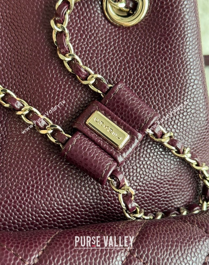 Chanel Grained Calfskin Backpack Bag AS3860 Dark Burgundy 2024 (yezi-240926068)