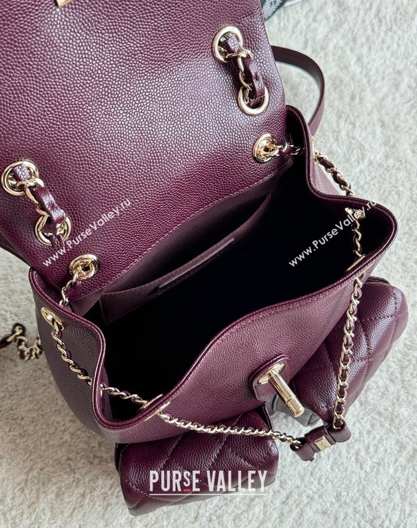 Chanel Grained Calfskin Backpack Bag AS3860 Dark Burgundy 2024 (yezi-240926068)