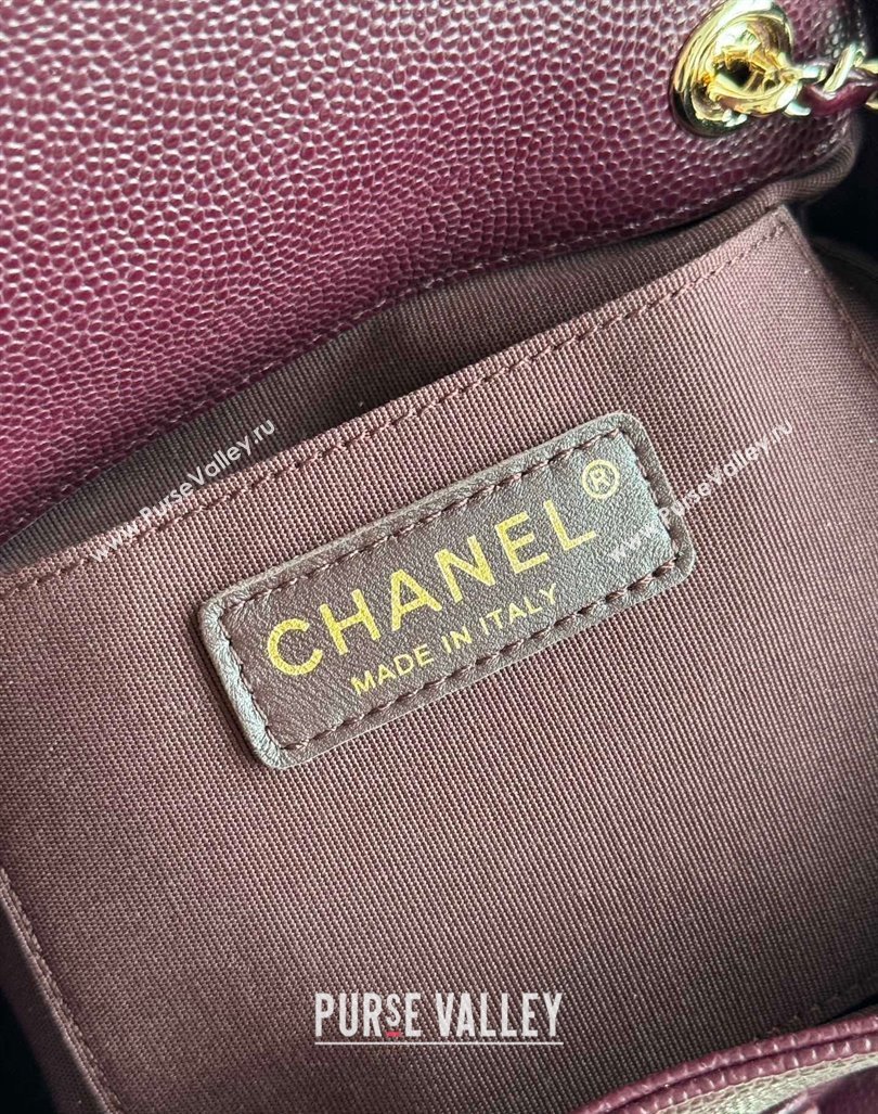 Chanel Grained Calfskin Backpack Bag AS3860 Dark Burgundy 2024 (yezi-240926068)