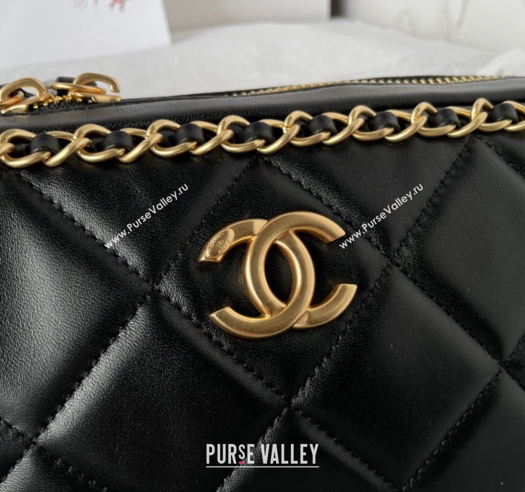 Chanel Quilted Lambskin Small Camera Case Bag with Chain Black 2024 AS5086 (yezi-240927009)