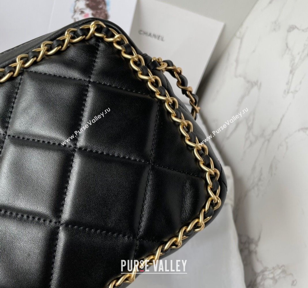 Chanel Quilted Lambskin Small Camera Case Bag with Chain Black 2024 AS5086 (yezi-240927009)