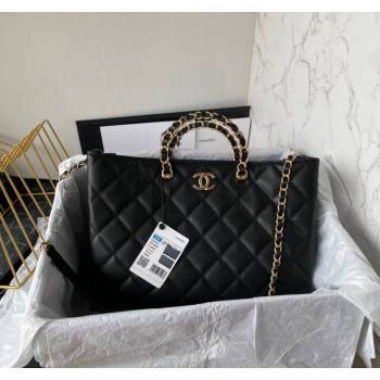 Chanel GST Grained Calfskin Shopping bag Black 2024 AS4824 (yezi-240927012)