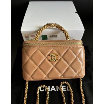 Chanel Lambskin Clutch with Chain and Top Handle AP4168 Dark Beige 2024 (yezi-240927016)