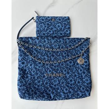 Chanel 22 Bloom Denim Shopping Bag AS3261 Blue 2024 (yezi-240927003)