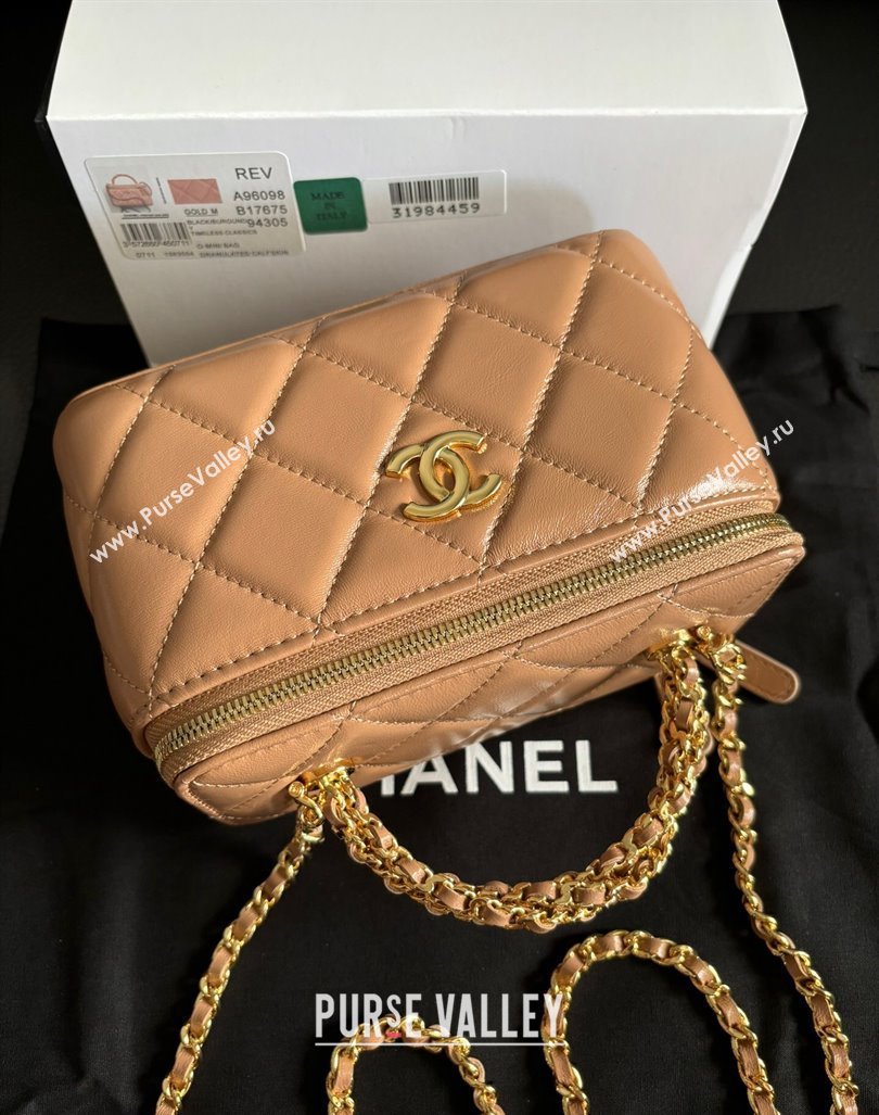 Chanel Lambskin Clutch with Chain and Top Handle AP4168 Dark Beige 2024 (yezi-240927016)