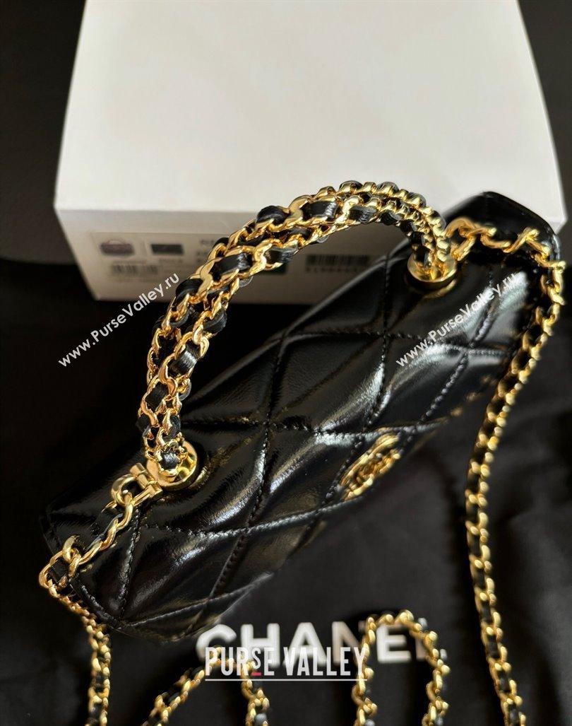 Chanel Lambskin Clutch with Chain and Top Handle Black 2024 A96099 (yezi-240927021)