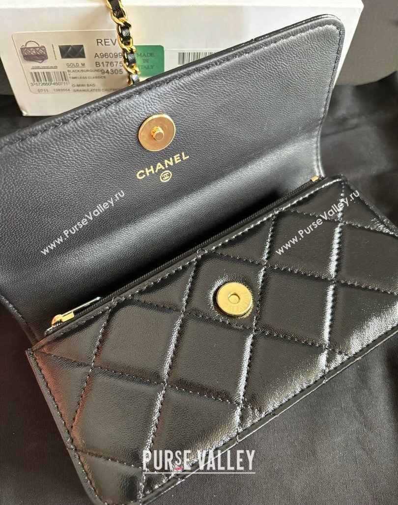 Chanel Lambskin Clutch with Chain and Top Handle Black 2024 A96099 (yezi-240927021)