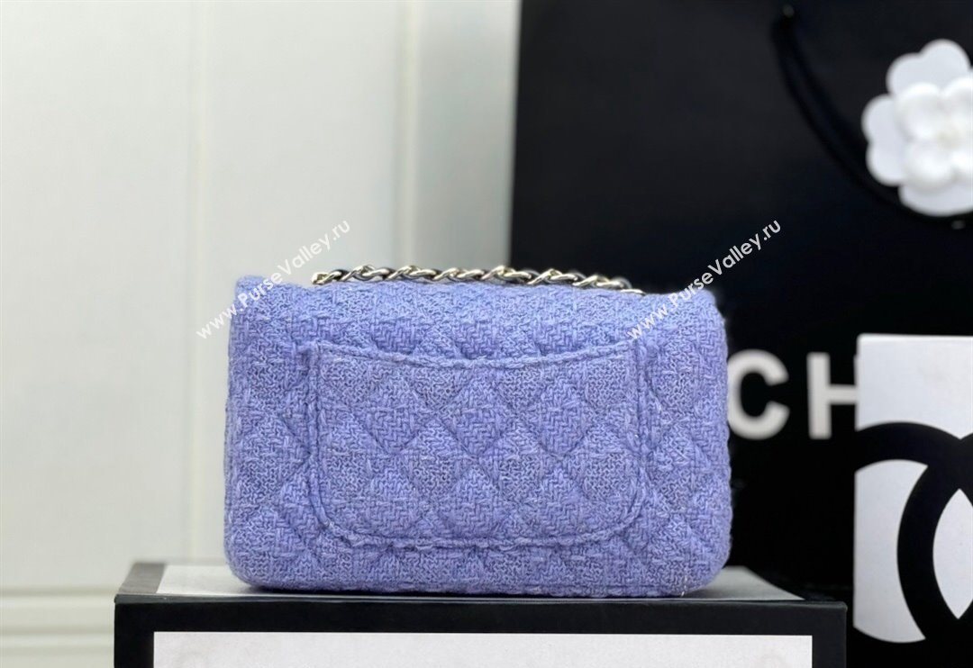 Chanel Classic Tweed Mini Flap Bag A69900 Light Purple 2024 (yezi-240926088)