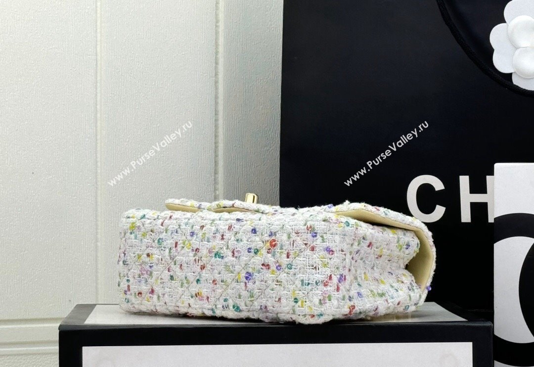 Chanel Classic Hounstooth Tweed Mini Flap Bag A69900 White/Multicolor 2024 (yezi-240926092)