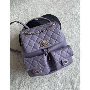 Chanel Grained Calfskin Backpack Bag AS3860 Light Purple 2024 (yezi-240926062)