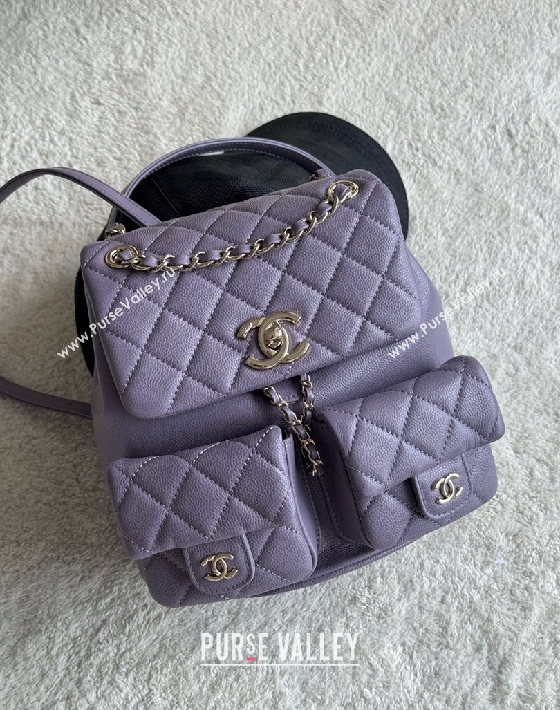 Chanel Grained Calfskin Backpack Bag AS3860 Light Purple 2024 (yezi-240926062)