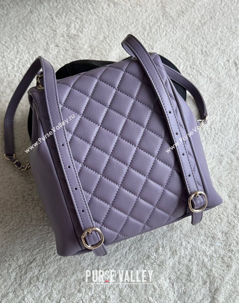 Chanel Grained Calfskin Backpack Bag AS3860 Light Purple 2024 (yezi-240926062)