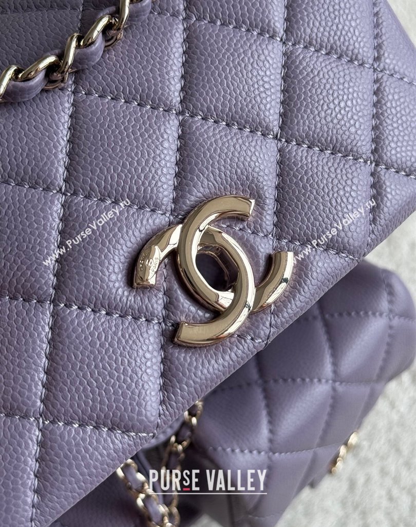 Chanel Grained Calfskin Backpack Bag AS3860 Light Purple 2024 (yezi-240926062)