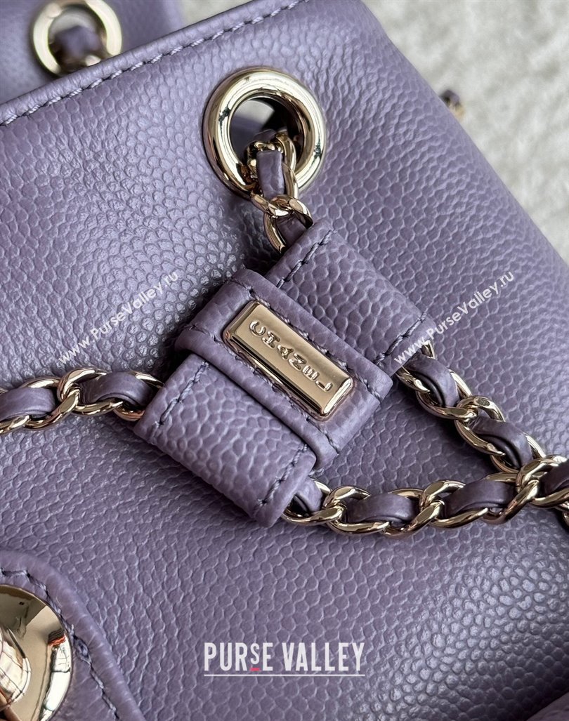 Chanel Grained Calfskin Backpack Bag AS3860 Light Purple 2024 (yezi-240926062)