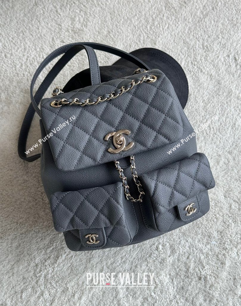 Chanel Grained Calfskin Backpack Bag AS3860 Dark Grey 2024 (yezi-240926063)