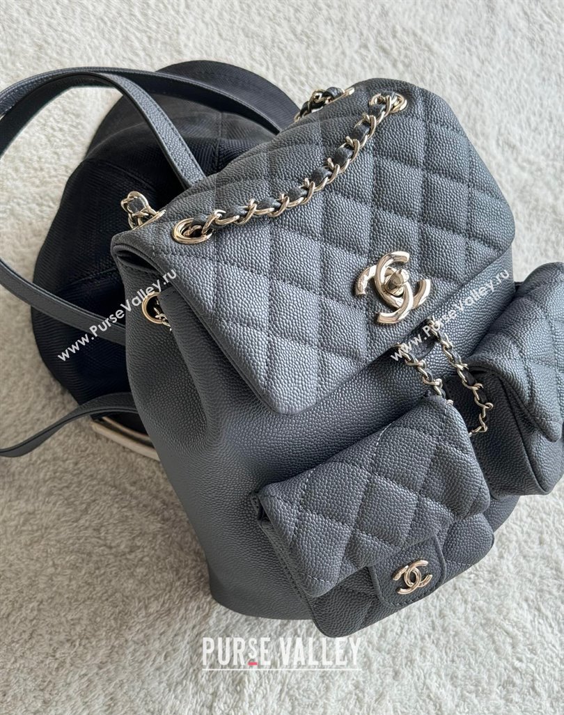 Chanel Grained Calfskin Backpack Bag AS3860 Dark Grey 2024 (yezi-240926063)