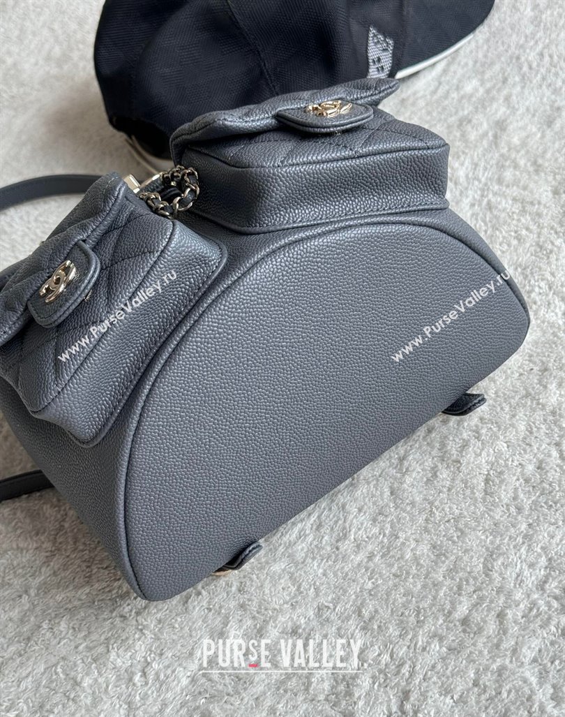 Chanel Grained Calfskin Backpack Bag AS3860 Dark Grey 2024 (yezi-240926063)