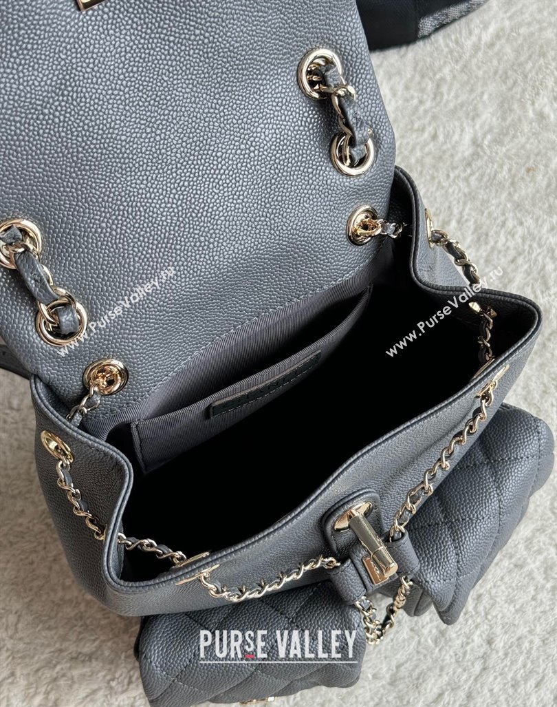 Chanel Grained Calfskin Backpack Bag AS3860 Dark Grey 2024 (yezi-240926063)