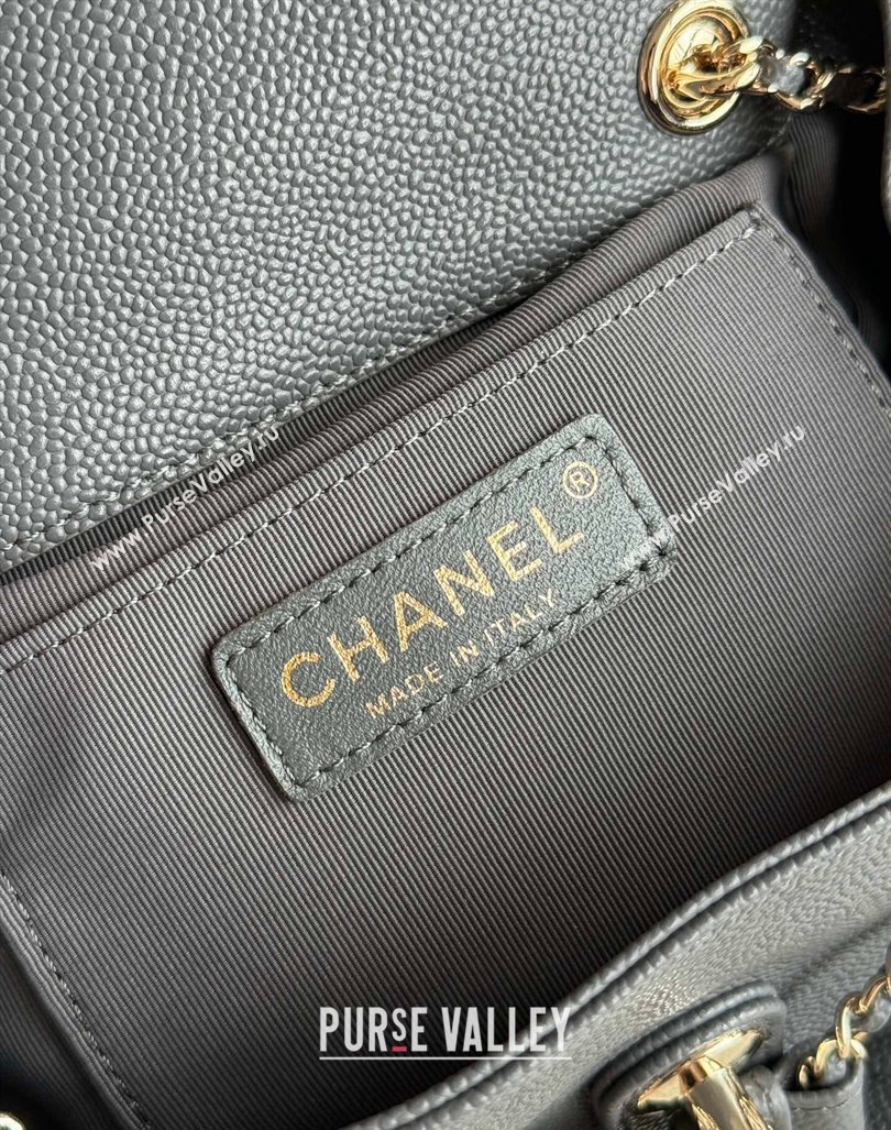 Chanel Grained Calfskin Backpack Bag AS3860 Dark Grey 2024 (yezi-240926063)