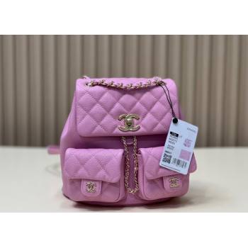 Chanel Grained Calfskin Backpack Bag AS3860 Purple Pink 2024 (yezi-240926064)