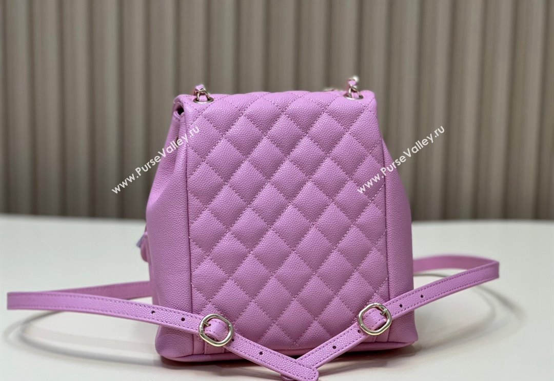 Chanel Grained Calfskin Backpack Bag AS3860 Purple Pink 2024 (yezi-240926064)