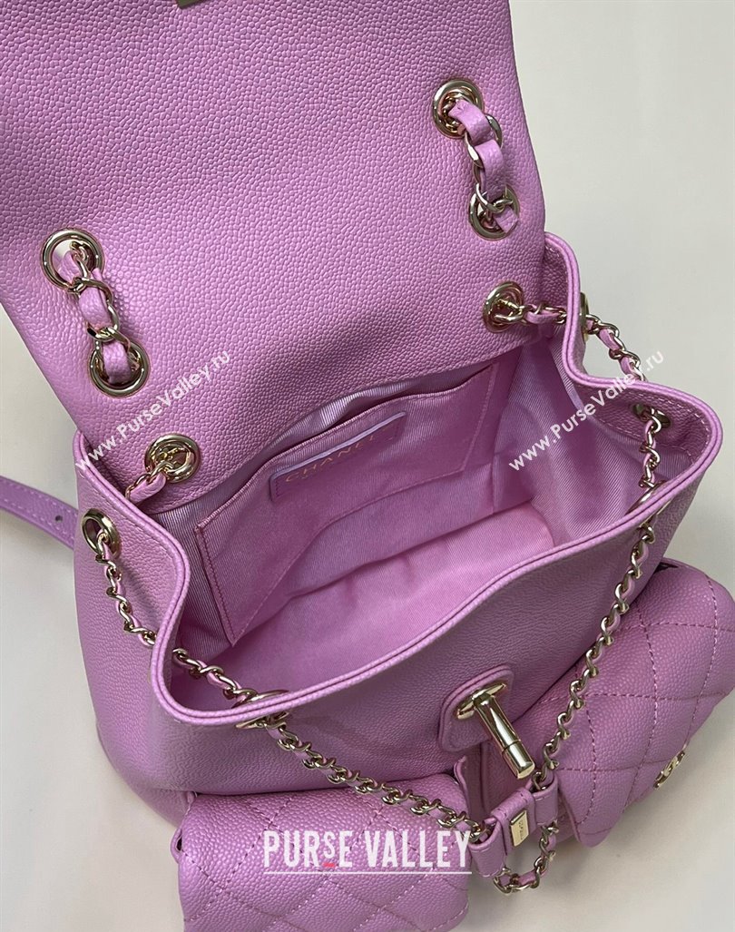 Chanel Grained Calfskin Backpack Bag AS3860 Purple Pink 2024 (yezi-240926064)