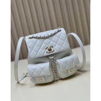 Chanel Grained Calfskin Backpack Bag AS3860 White 2024 (yezi-240926066)