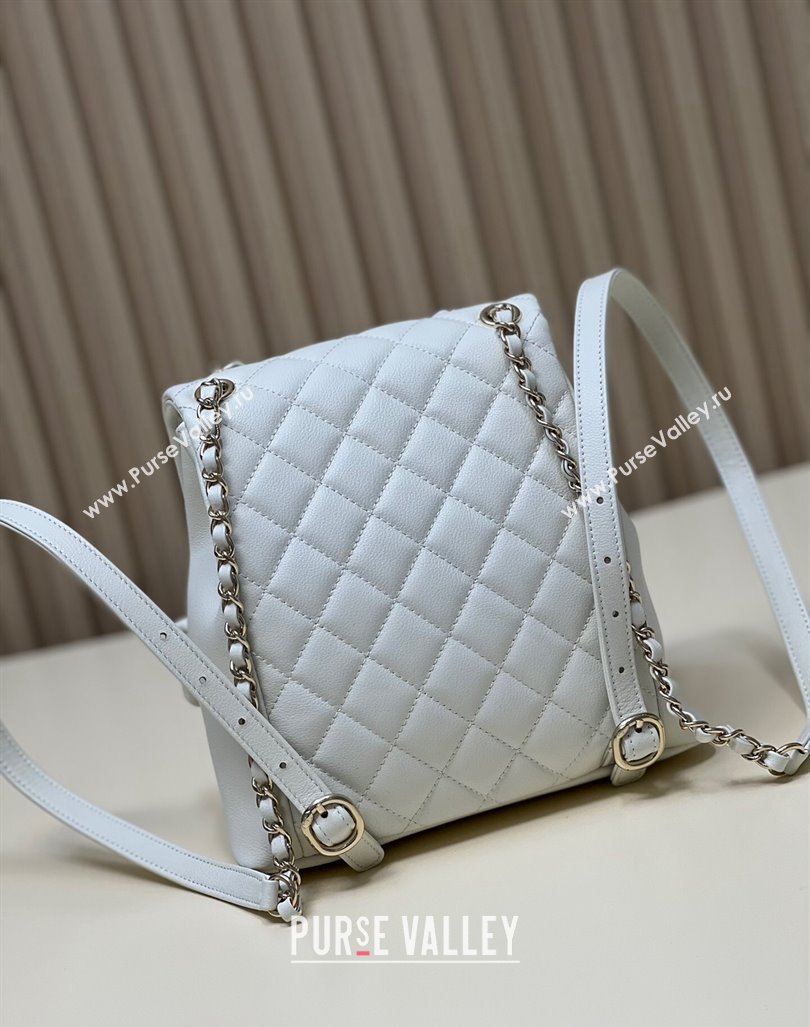 Chanel Grained Calfskin Backpack Bag AS3860 White 2024 (yezi-240926066)