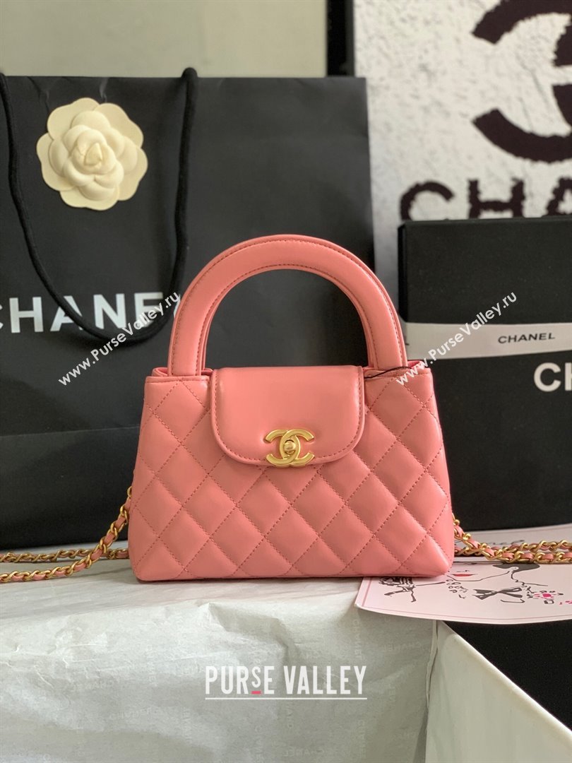 Chanel Shiny Calfskin Mini Shopping Bag AS4416 Pink3 2024 (yingf-240927058)