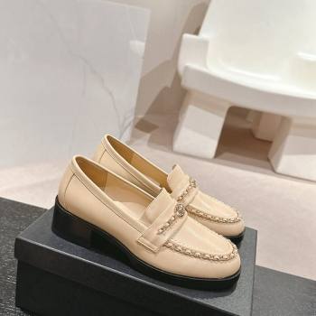 Chanel Calfskin Loafers with Chain Beige 2024 CH101705 (MD-241017026)