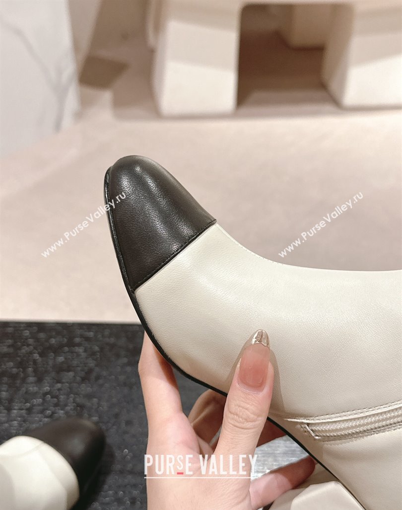 Chanel Calfskin Ankle Boots with Stone CC White 2024 CH101612 (MD-241016045)