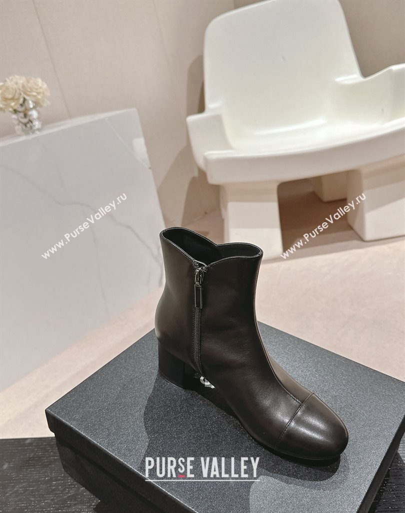 Chanel Calfskin Ankle Boots with Stone CC Black 2024 CH101612 (MD-241016047)