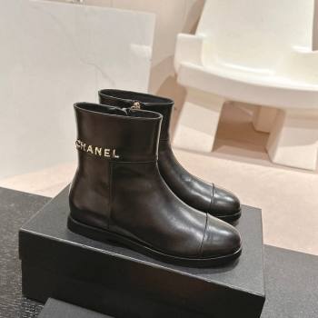 Chanel Patchwork Calfskin Ankle Boots Black 2024 CH101614 (MD-241016053)