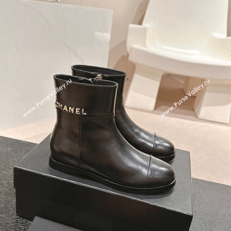 Chanel Patchwork Calfskin Ankle Boots Black 2024 CH101614 (MD-241016053)