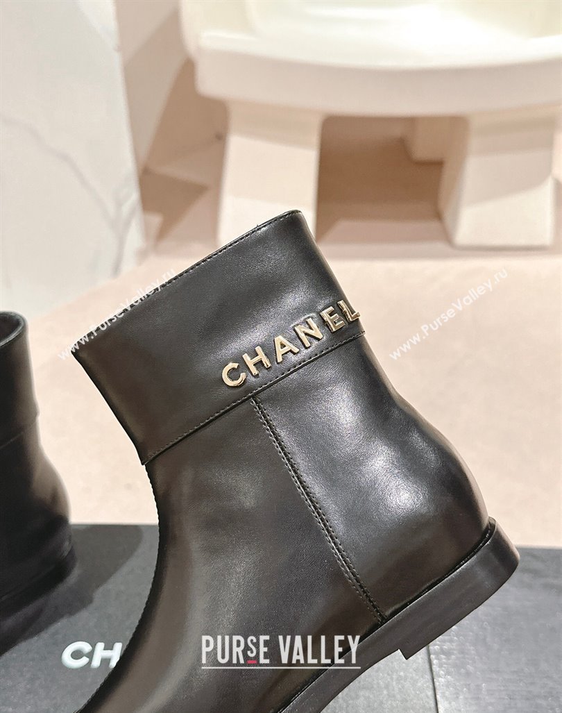 Chanel Patchwork Calfskin Ankle Boots Black 2024 CH101614 (MD-241016053)