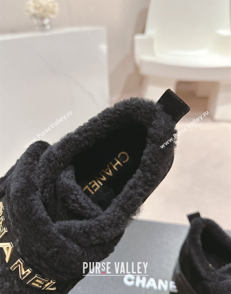 Chanel Suede and Wool Fur Loafers Black 2024 CH101501 (MD-241015071)