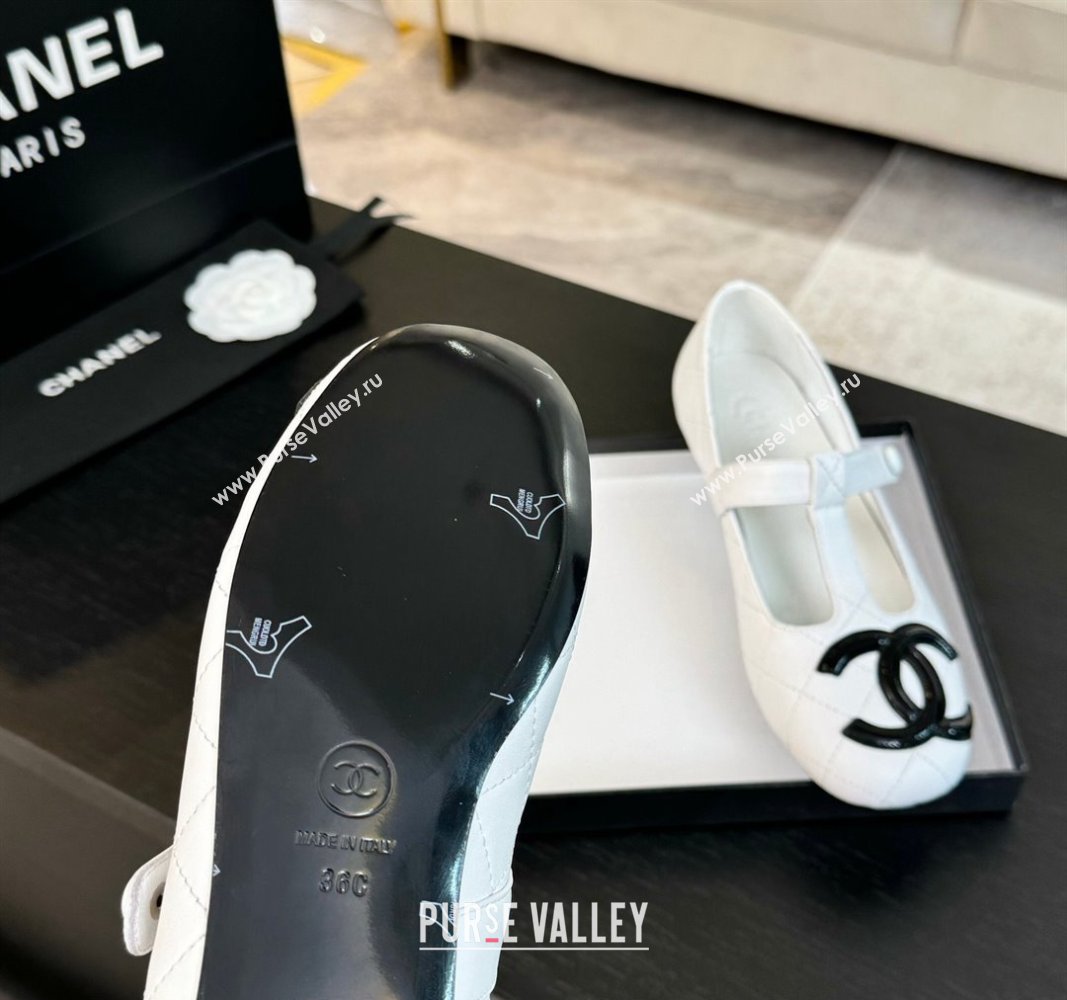 Chanel Calfskin Mary Janes Loafers White 2024 CH101508 (MD-241015106)