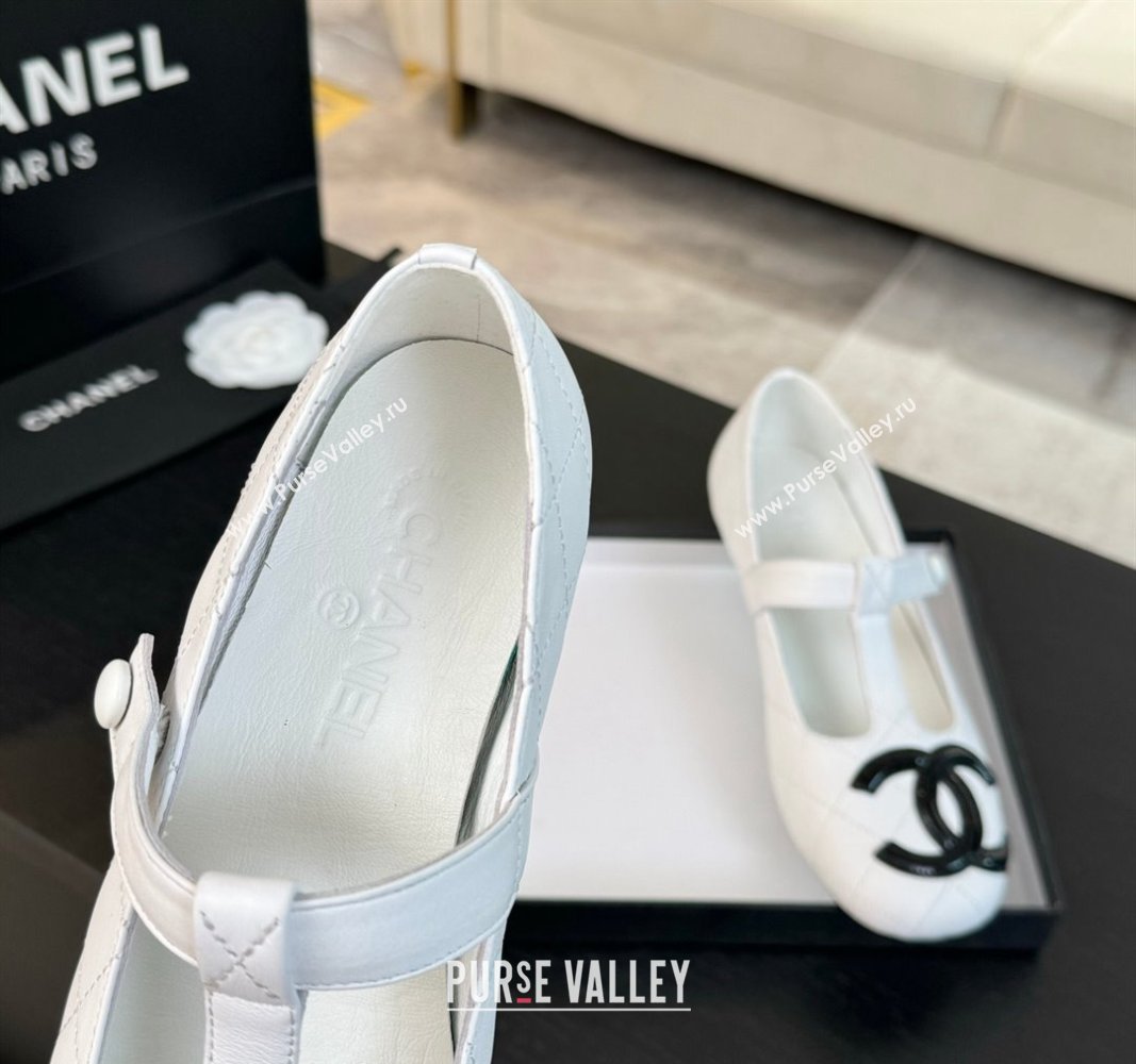 Chanel Calfskin Mary Janes Loafers White 2024 CH101508 (MD-241015106)