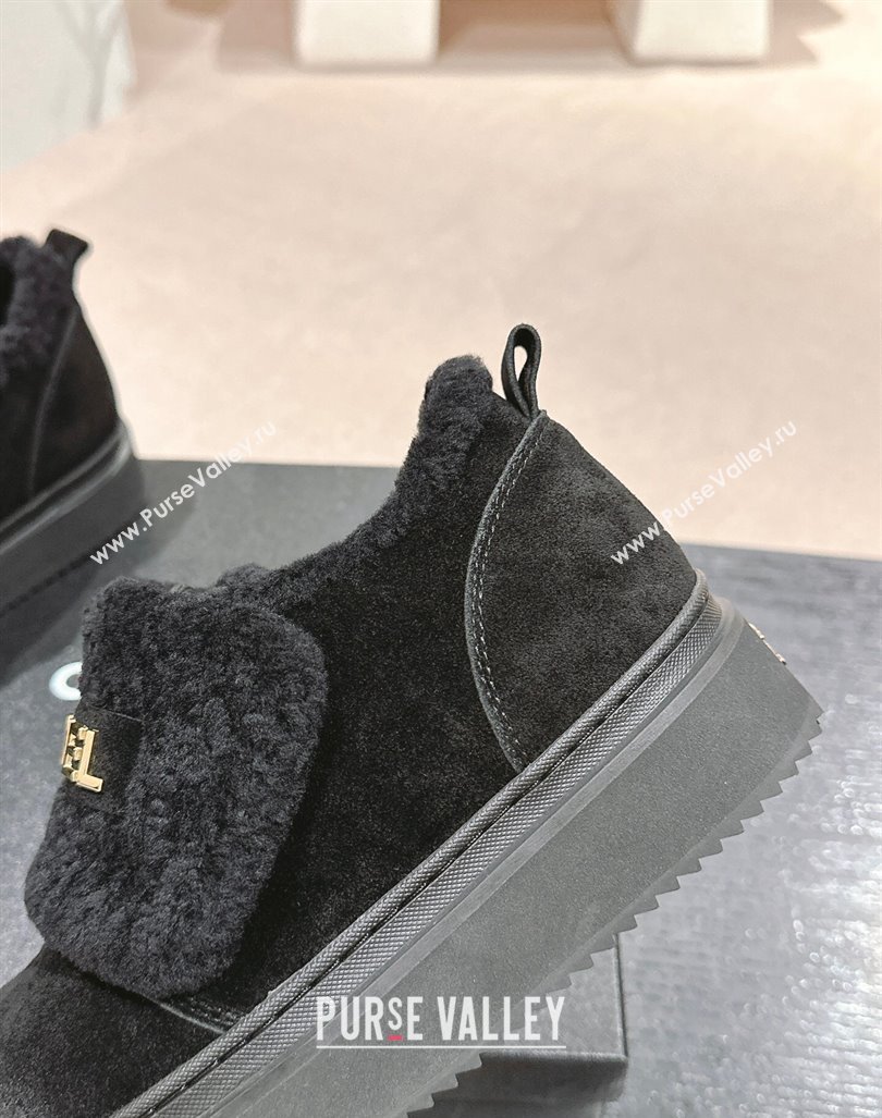 Chanel Suede and Wool Fur Loafers Black 2024 CH101501 (MD-241015071)