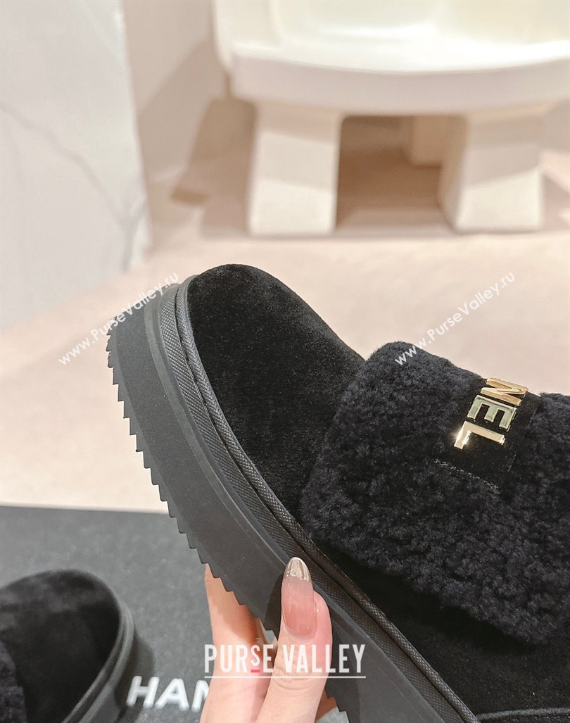 Chanel Suede and Wool Fur Loafers Black 2024 CH101501 (MD-241015071)