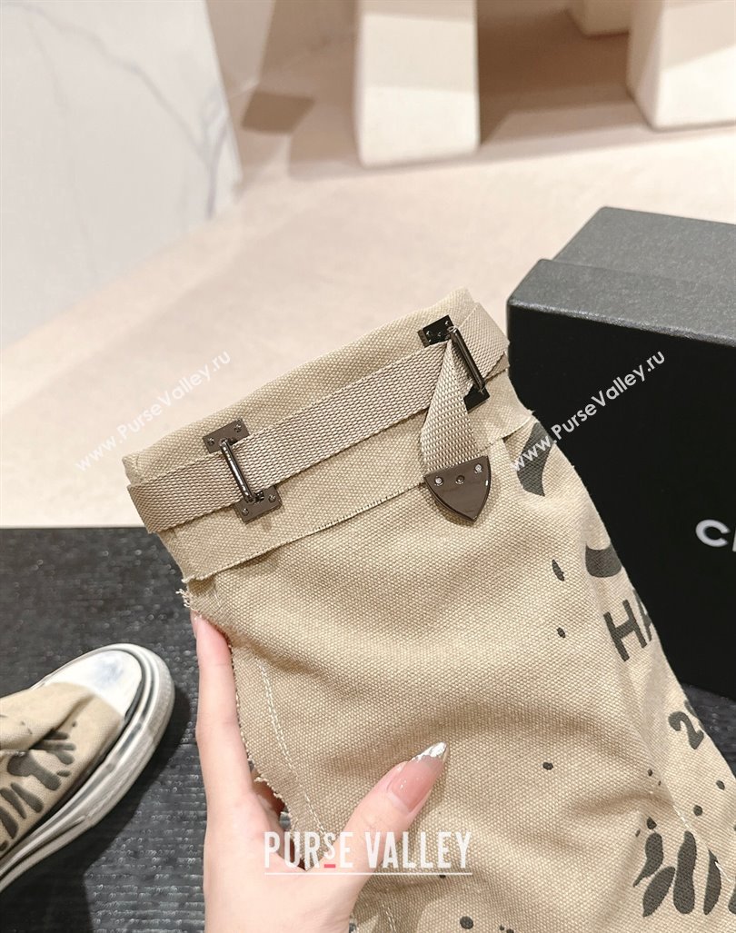 Chanel Denim Sneaker High Boots with Buckle Beige 2024 CH101510 (MD-241015120)