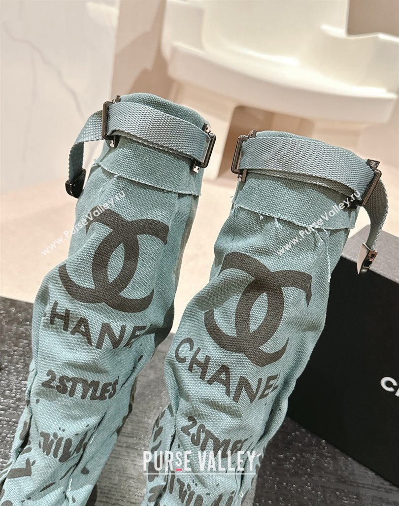 Chanel Denim Sneaker High Boots with Buckle Blue2 2024 CH101510 (MD-241015123)