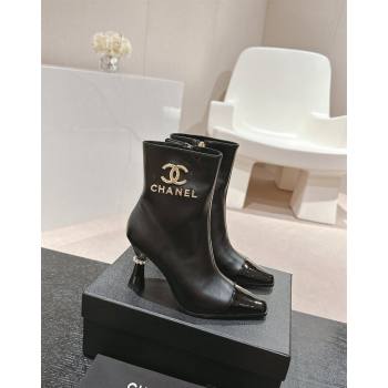 Chanel Calfskin Ankle Boots with Charms Buckle Strap Black 2024 CH101601 (MD-241016008)